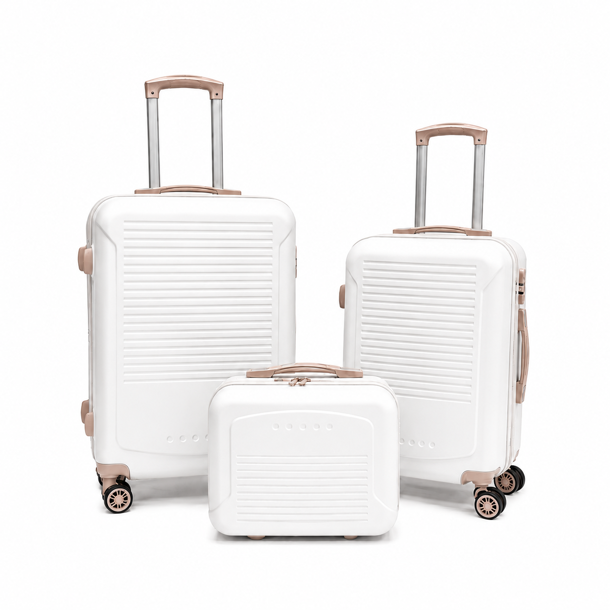 (image for) T-HC-716 SET OF 3 White Premium Hard Shell Suitcases
